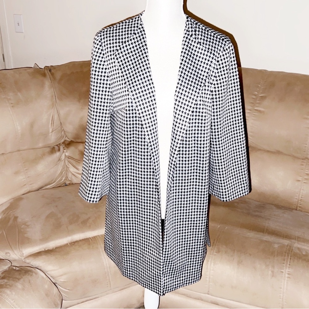 NINE WEST Houndstooth Pea Coat